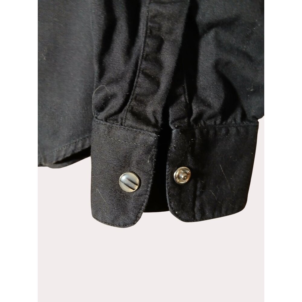 Walls Ranchwear WomeBlack Long Sleeve Snap Up Shirt Size M 100% Cotton Western - Picture 3 of 14
